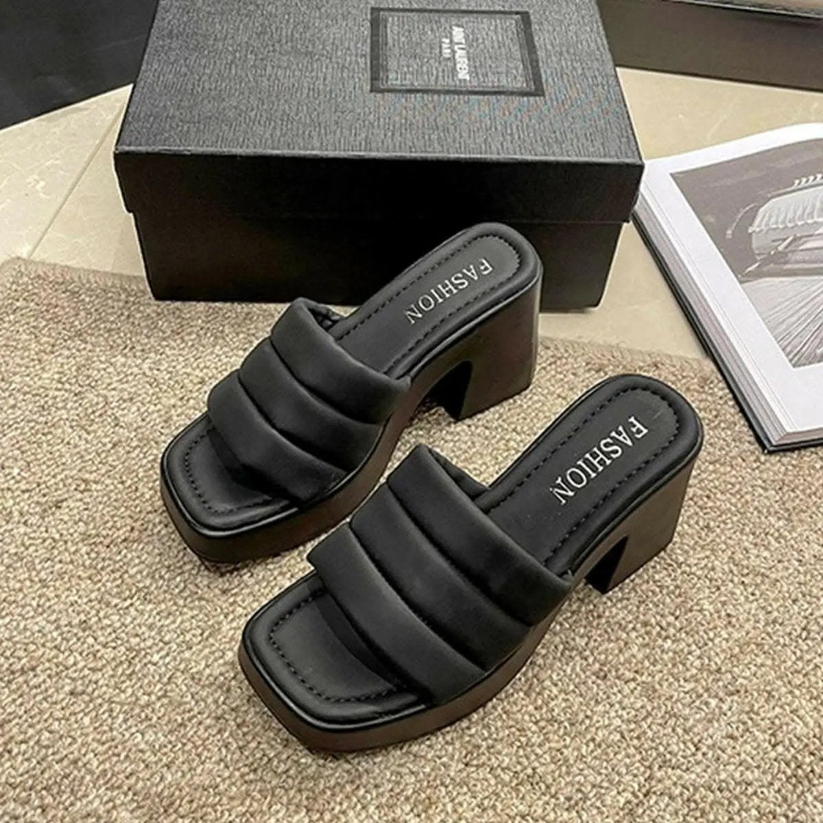 Trendsi Block Heel Sandals Ivory — All-Day Comfort