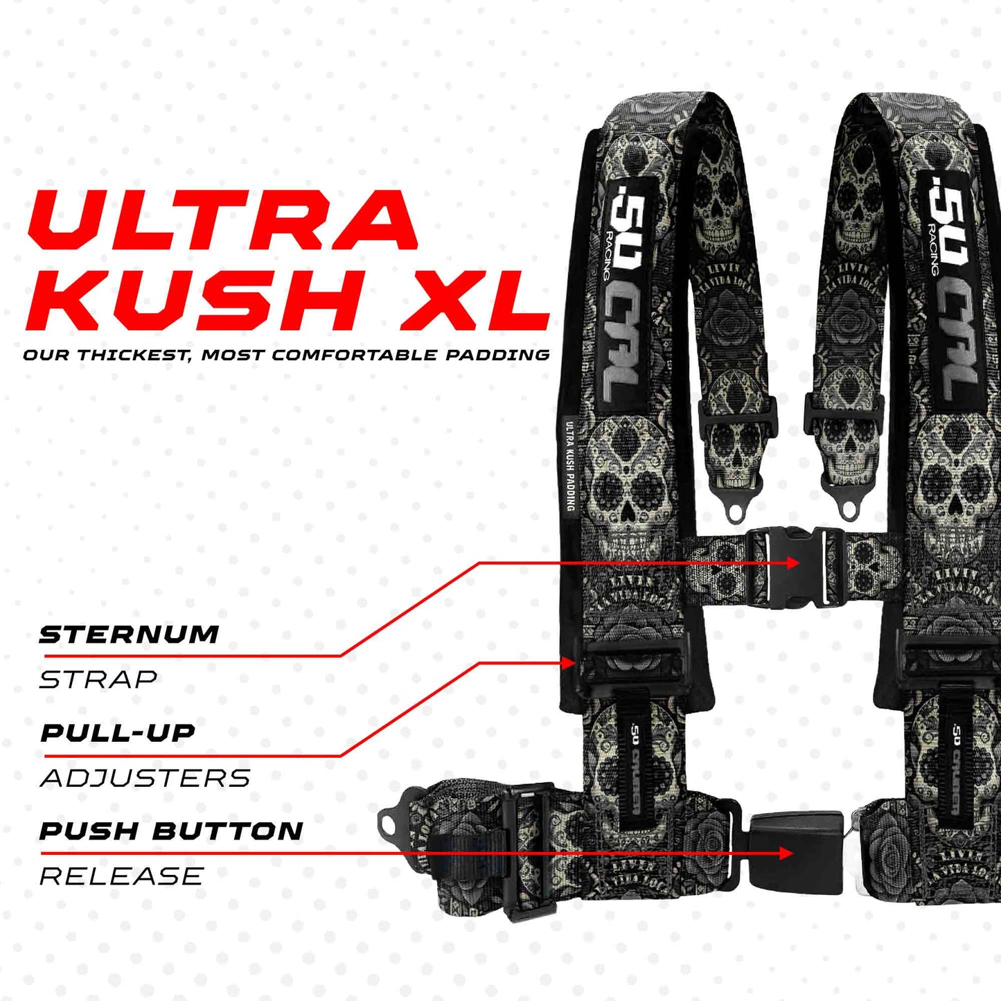 Elite Series 2" & 3" 4 point Harness with push button release