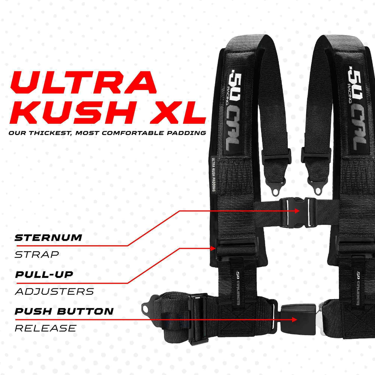 Elite Series 2" & 3" 4 point Harness with push button release
