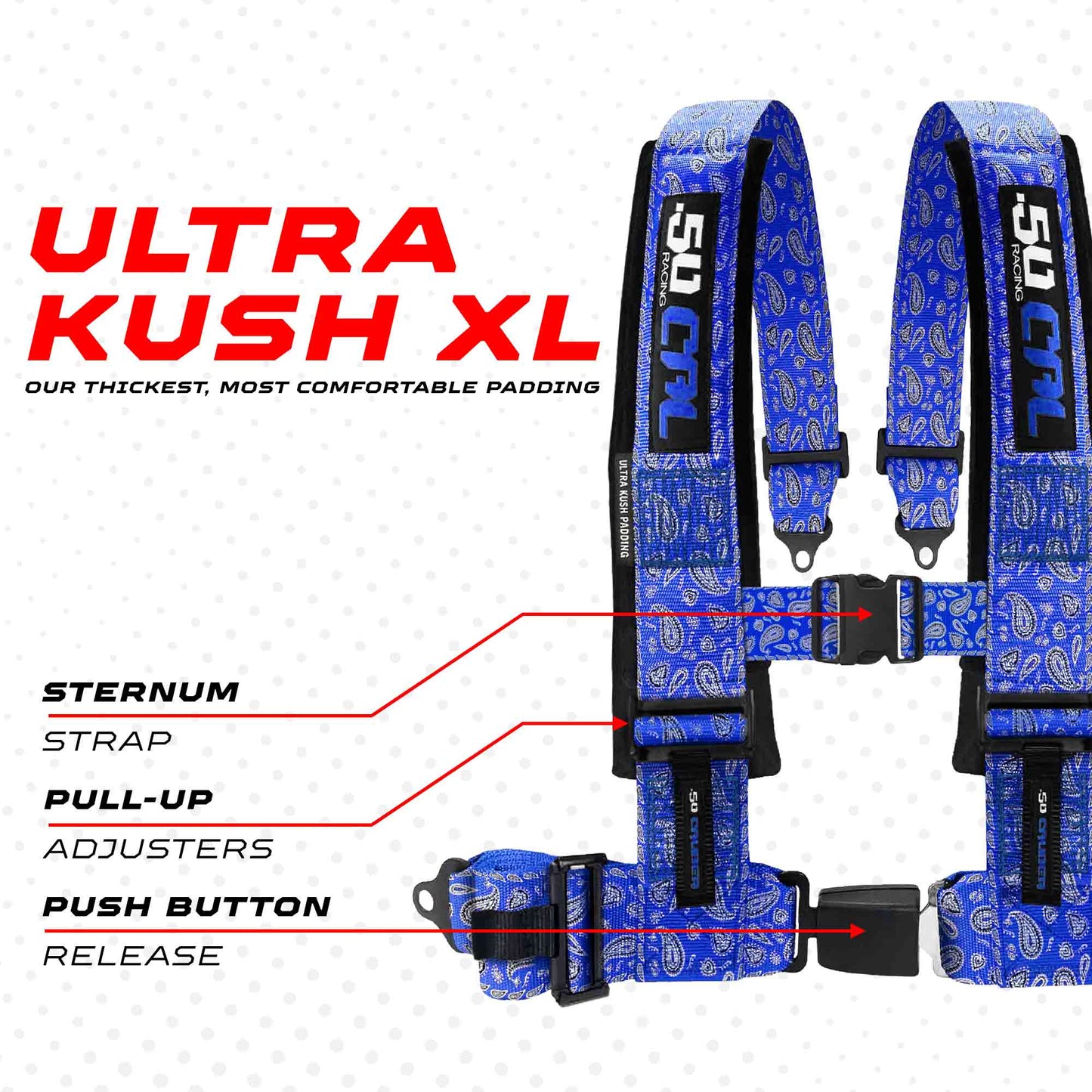 Elite Series 2" & 3" 4 point Harness with push button release