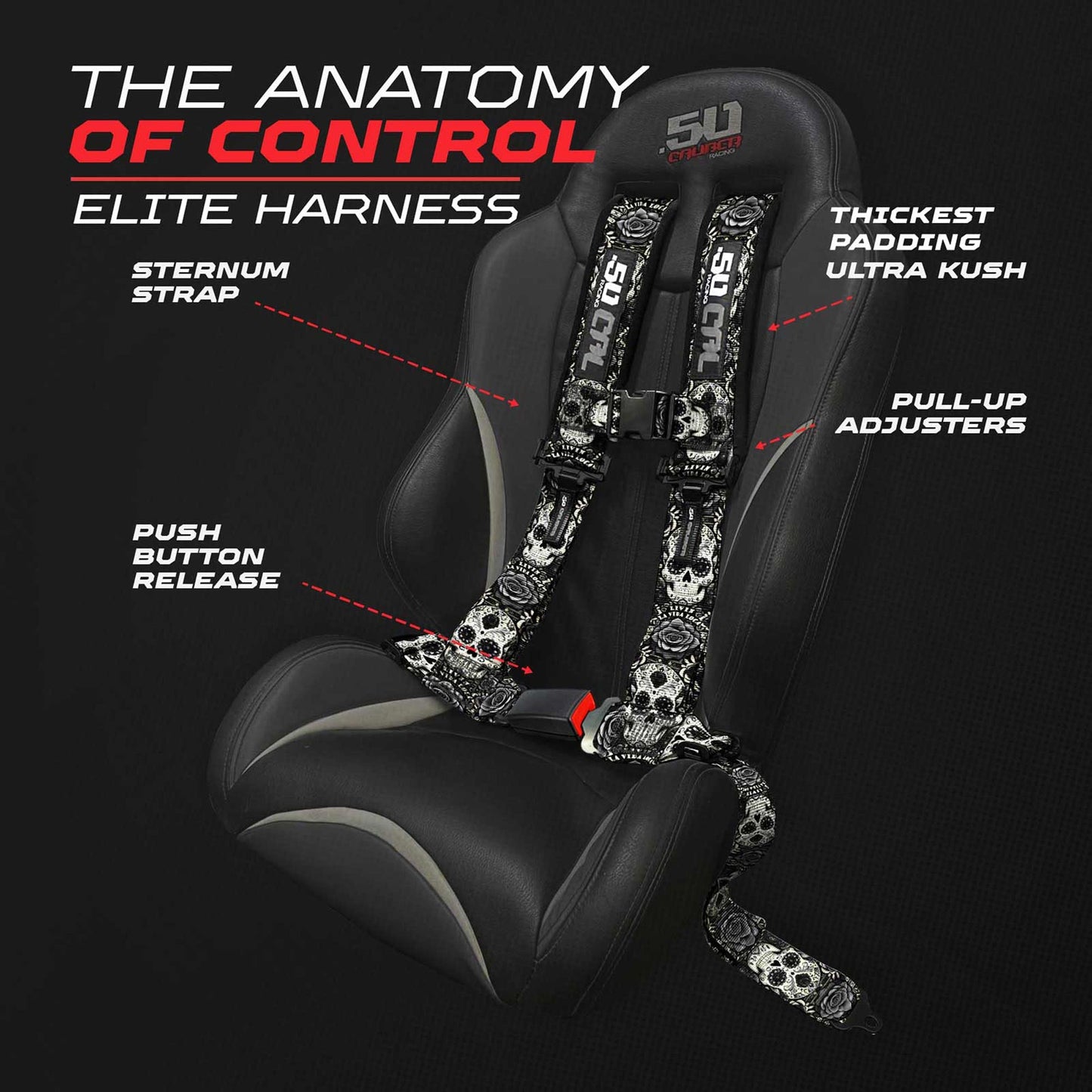 Elite Series 2" & 3" 4 point Harness with push button release
