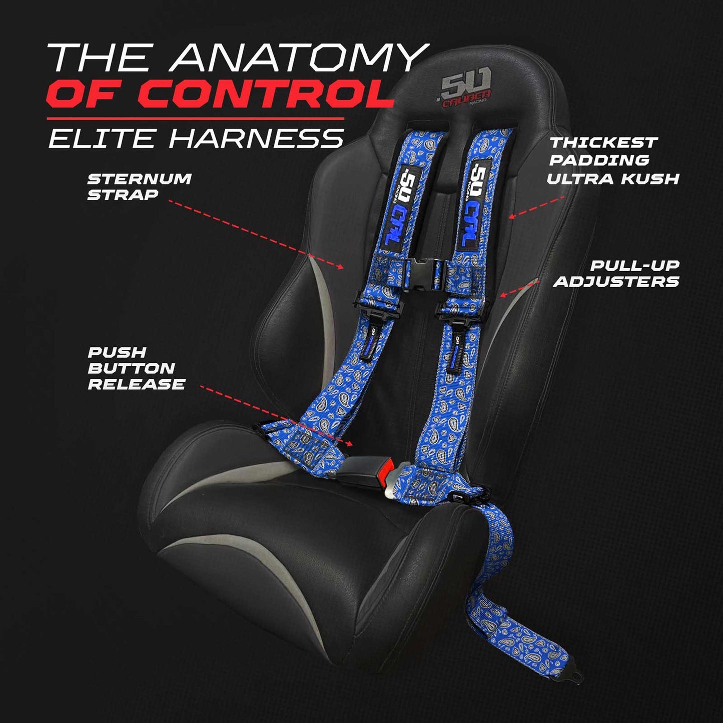 Elite Series 2" & 3" 4 point Harness with push button release