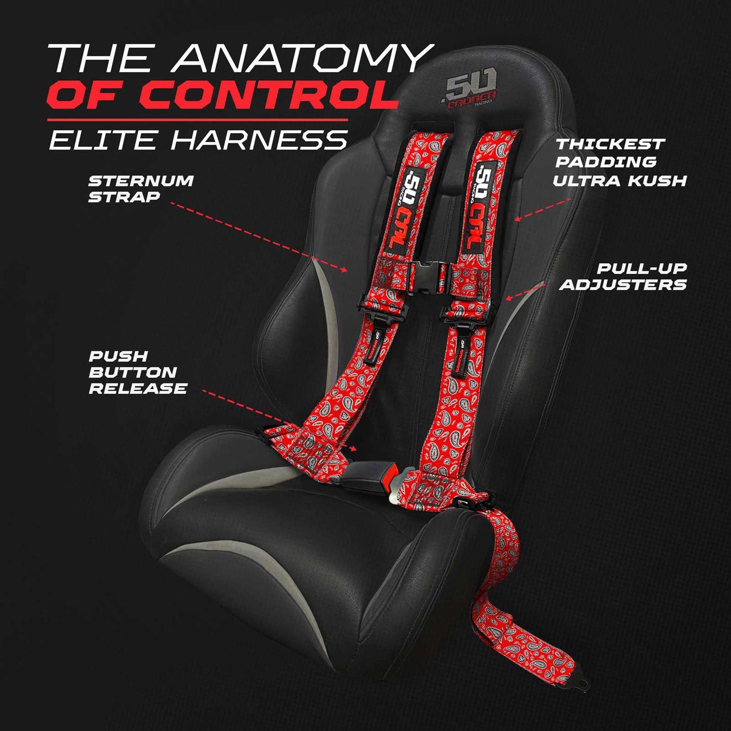 Elite Series 2" & 3" 4 point Harness with push button release