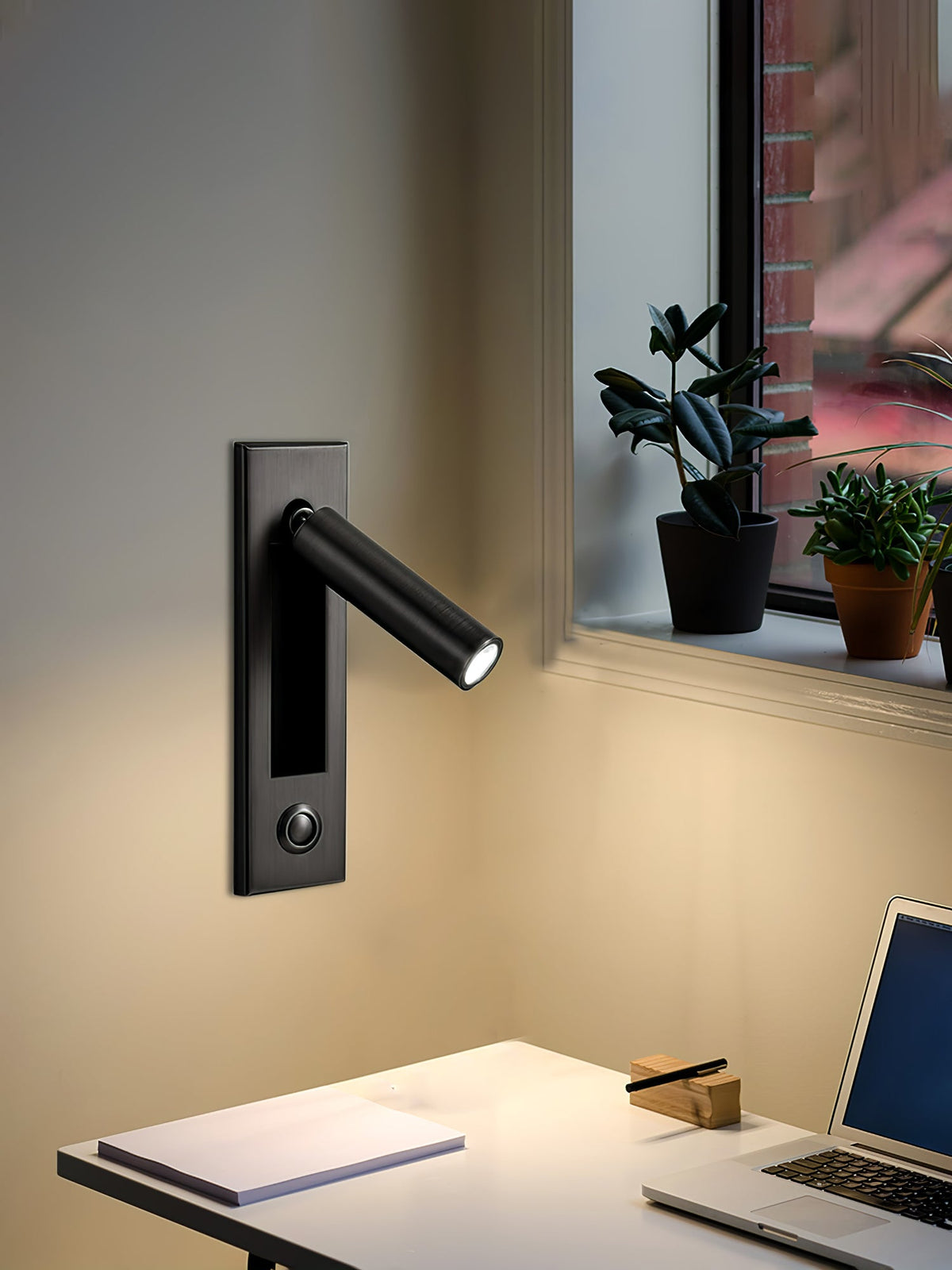 Recessed Folding Bedside Wall Sconce with Warm LED | Flush Reading Light for Bedrooms