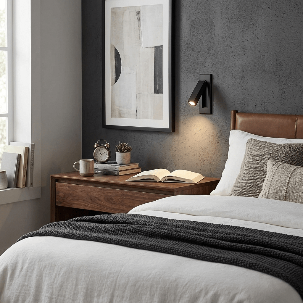 Recessed Folding Bedside Wall Sconce with Warm LED | Flush Reading Light for Bedrooms