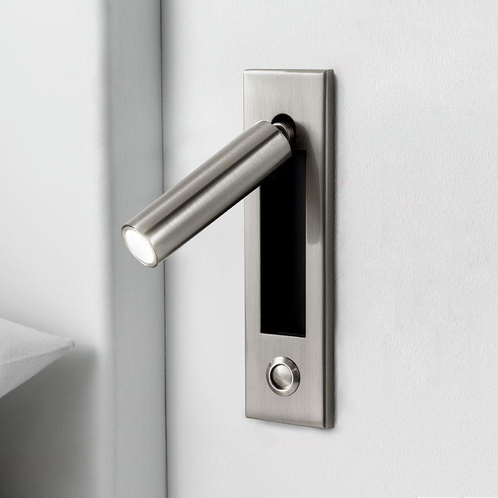 Recessed Folding Bedside Wall Sconce with Warm LED | Flush Reading Light for Bedrooms