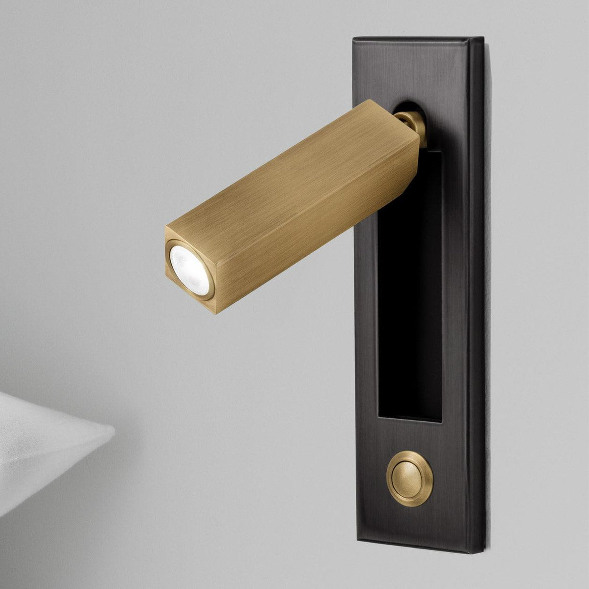 Recessed Folding Bedside Wall Sconce with Warm LED | Flush Reading Light for Bedrooms