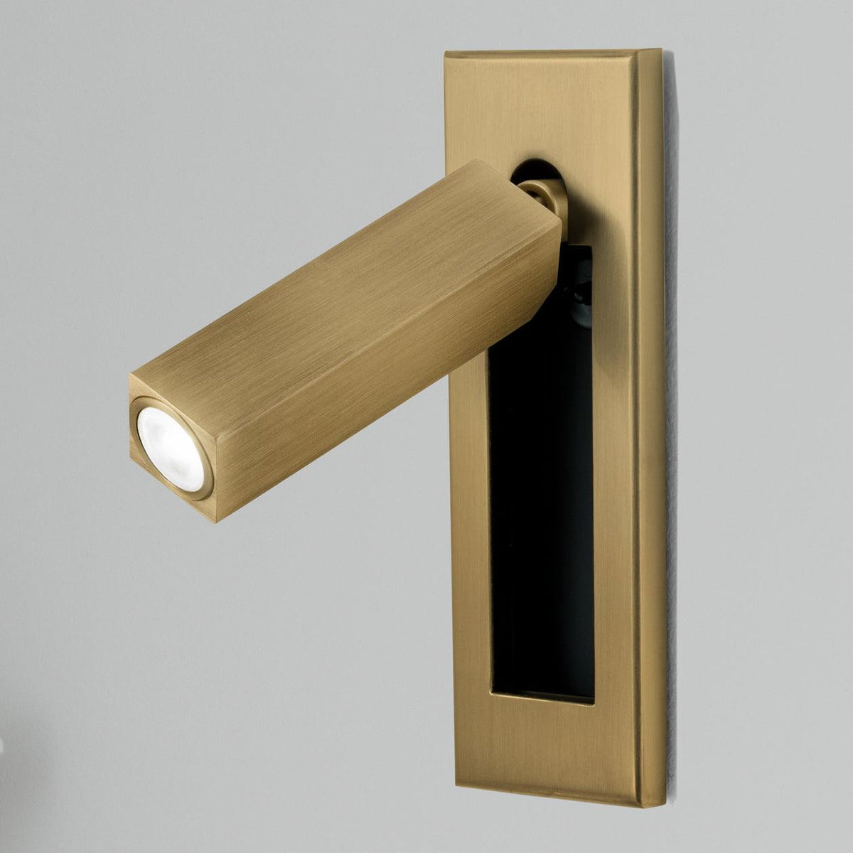 Recessed Folding Bedside Wall Sconce with Warm LED | Flush Reading Light for Bedrooms