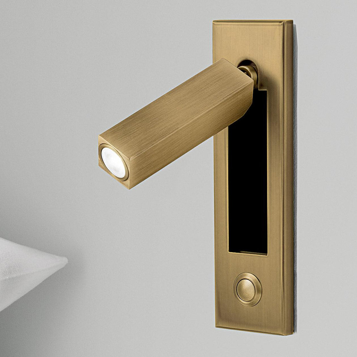 Recessed Folding Bedside Wall Sconce with Warm LED | Flush Reading Light for Bedrooms