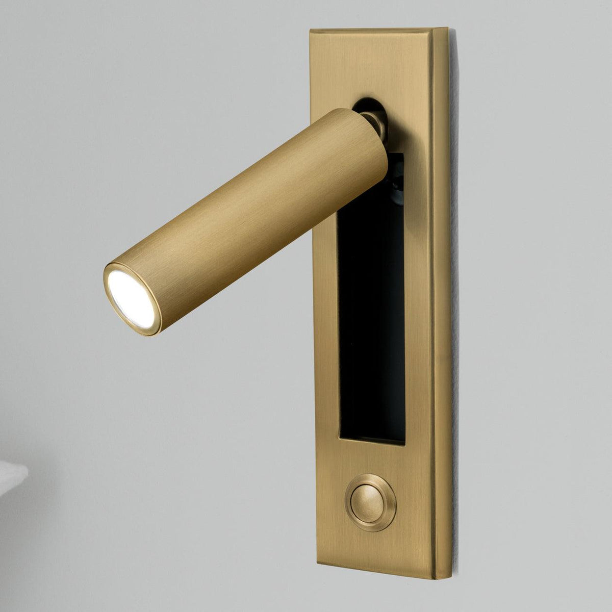 Recessed Folding Bedside Wall Sconce with Warm LED | Flush Reading Light for Bedrooms