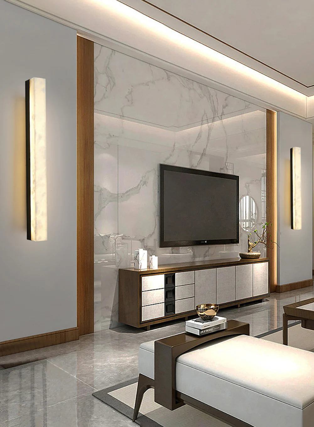 Lámpara de pared interior Emerson Alabaster