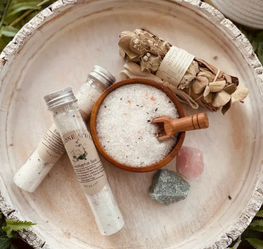 Tubos de sales de baño herbales de eucalipto Spa