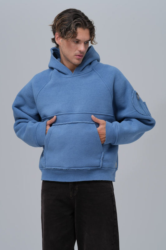 Sudadera polar con costuras expuestas