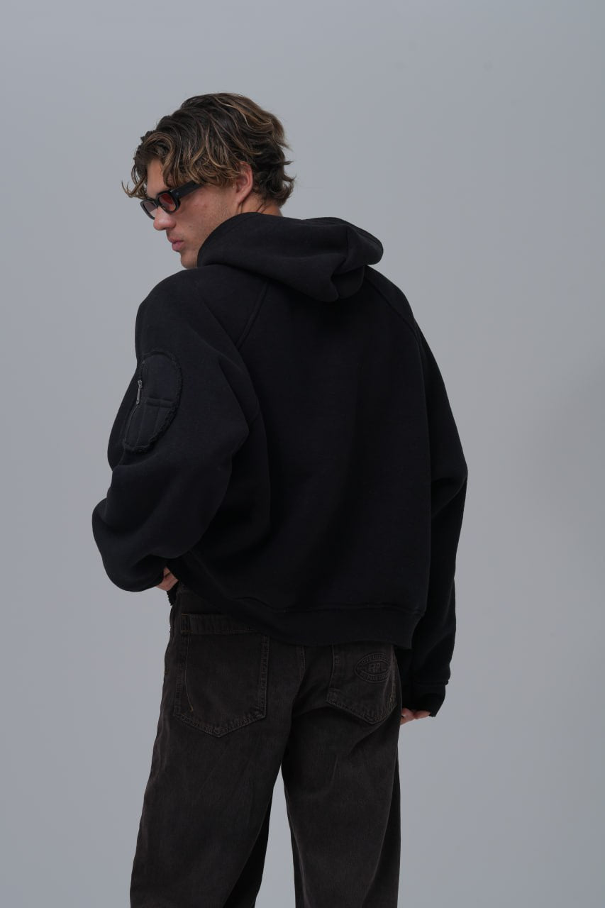 Sudadera polar con costuras expuestas