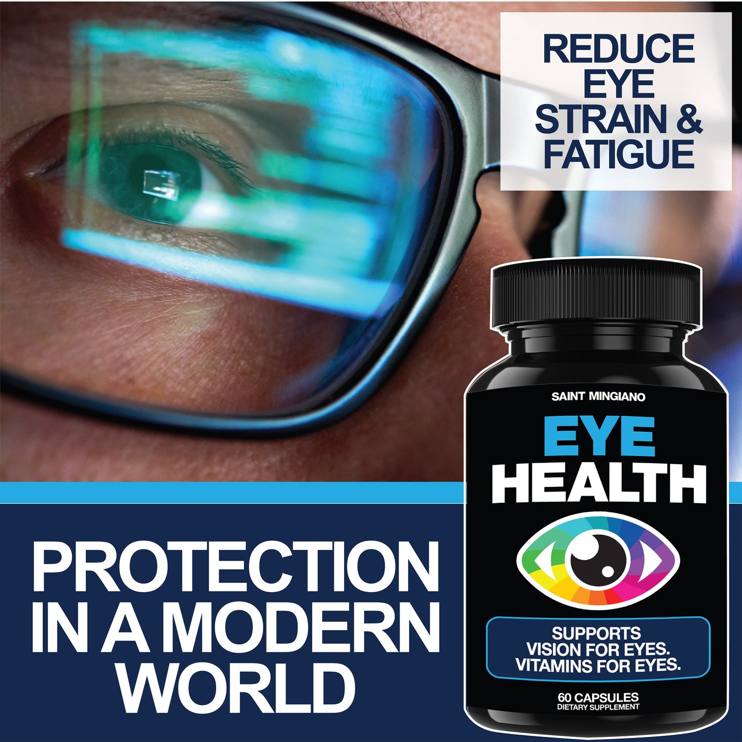 Eye Health & Vision Vitamins Supplement 60 Capsules