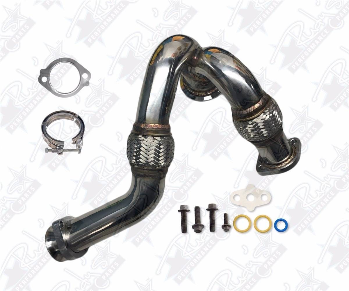 Rudy's Heavy Duty 304 SS Up Pipe Kit & Turbo V-Band Clamp For 03-07 6.0 Powerstroke
