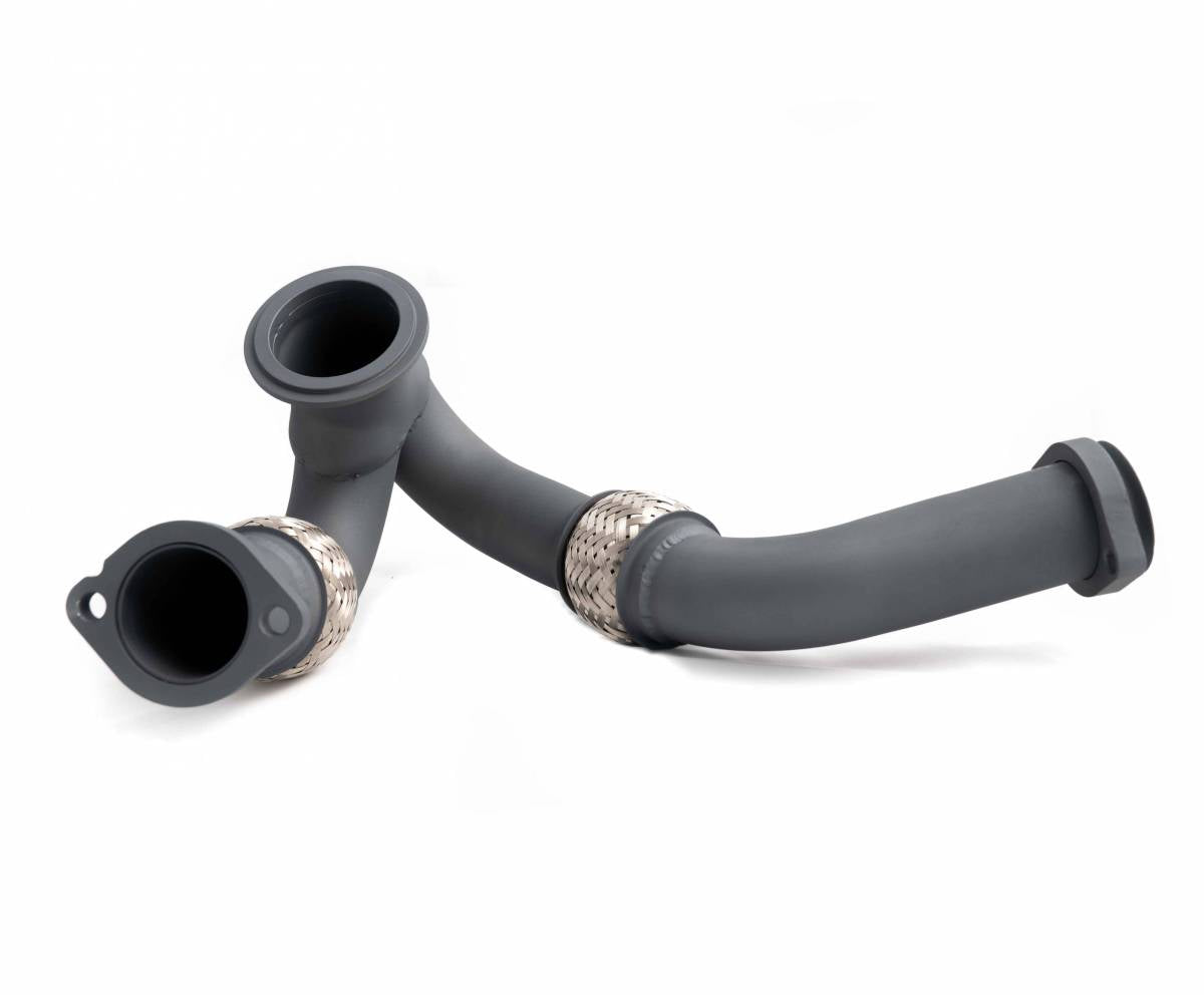 Rudy's High Temp Ceramic Coated Heavy Duty 304 SS Up Pipe Kit & Turbo V-Band Clamp For 03-07 6.0 Powerstroke