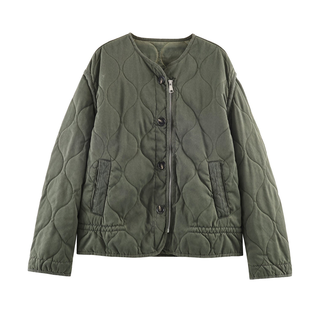 Women's Jacket Olive Green Quilted Liner BYMANYC ® New York SOHO KHAKI ONION QUILLED JACKET - New Collection