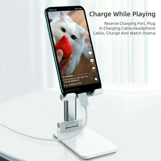 Soporte de escritorio ajustable para celular o tablet, base para iPhone o iPad