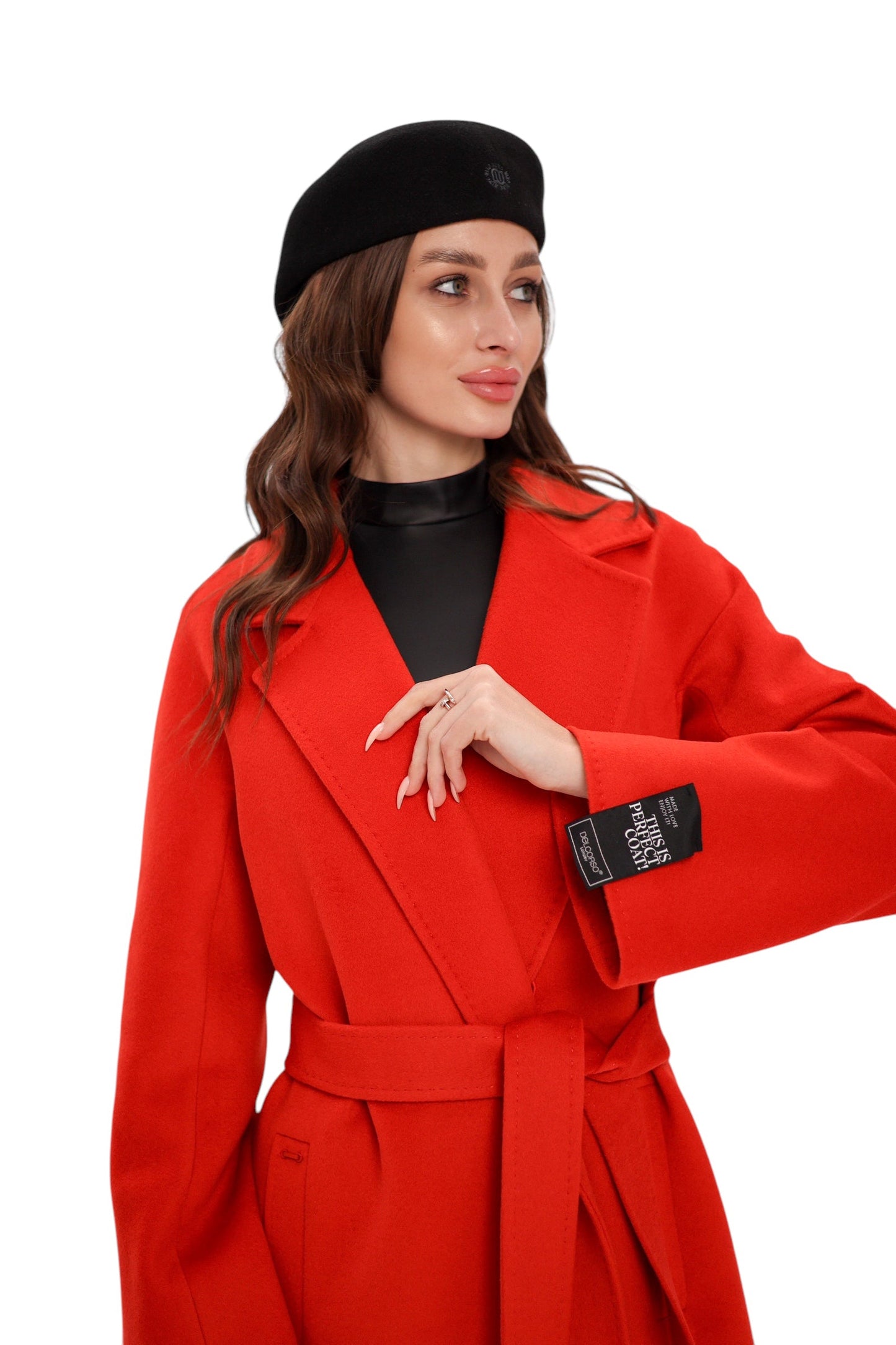 Abrigo Chester Premium de lana y cachemir en rojo Sicilia