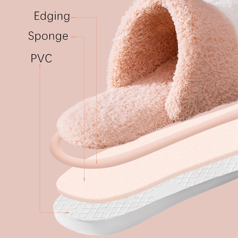 Zapatillas de invierno cálidas con piel para mujer, bonitas zapatillas de dormitorio con diseño de pata de gato, zapatos de felpa cálidos, antideslizantes para interior, zapatillas peludas para mujer