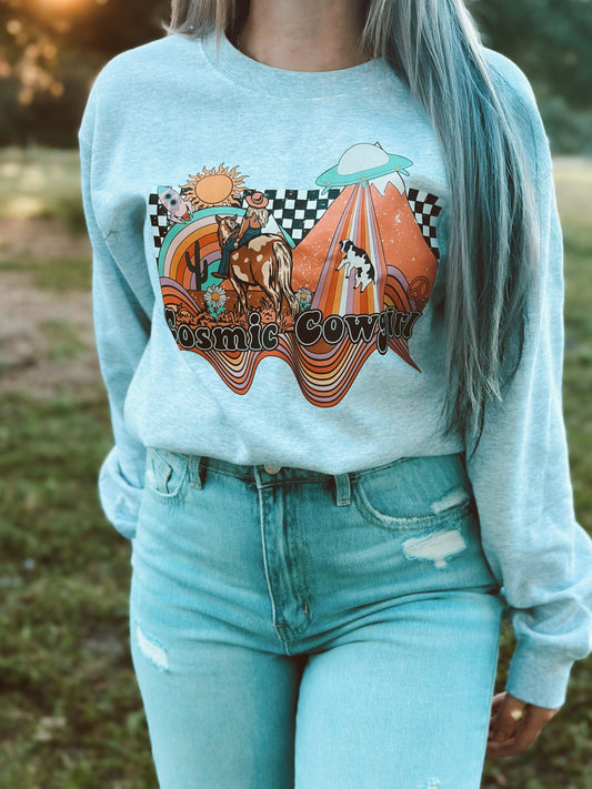 Sudadera de vaquera cósmica