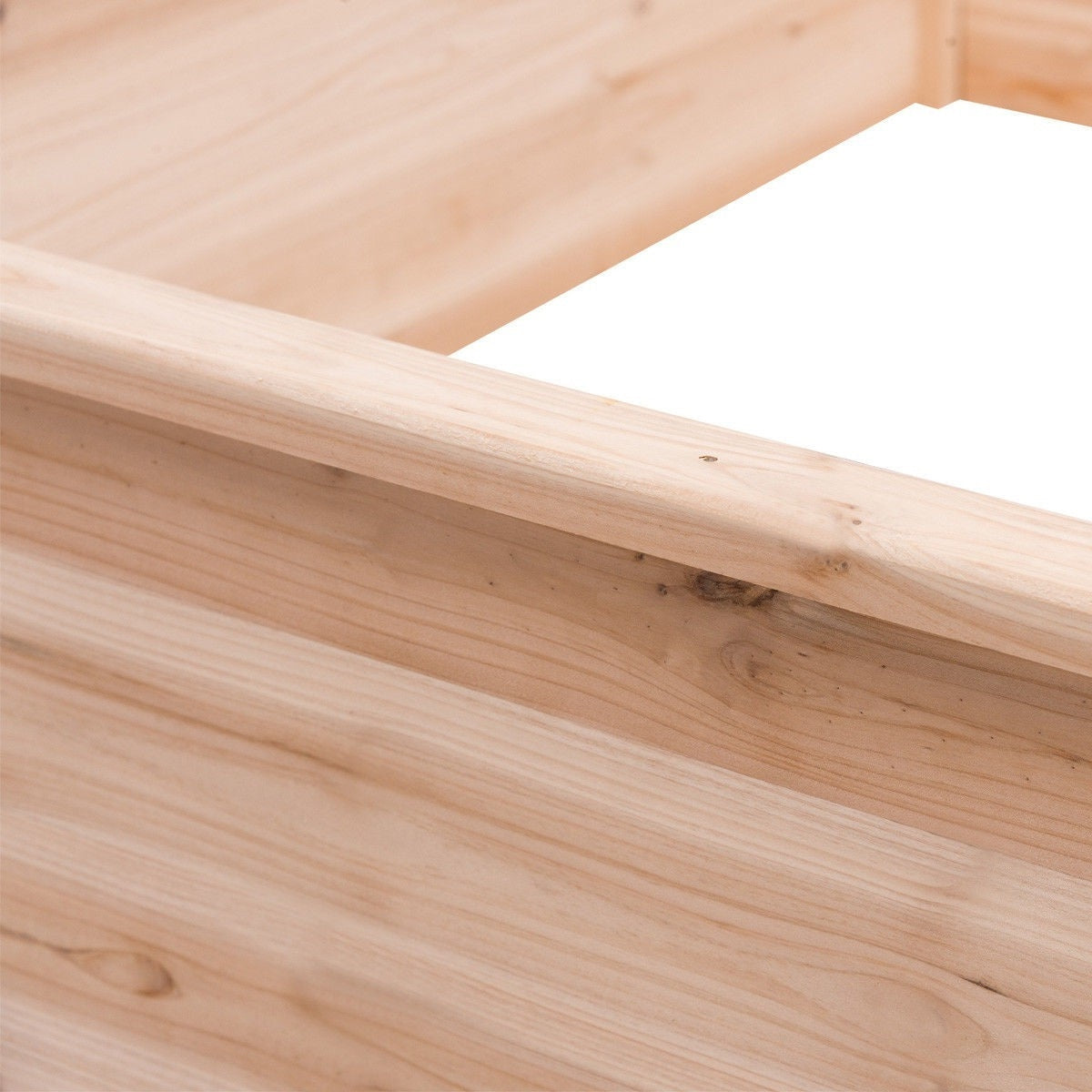Macetero elevado de madera de abeto maciza de 100 cm x 100 cm