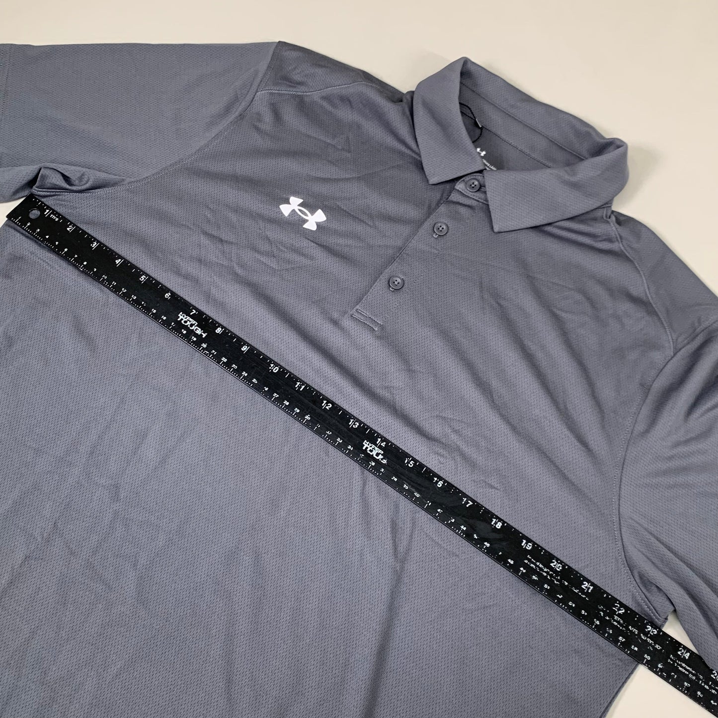 UNDER ARMOUR UA Team Tech Polo Loose Light & Moisture Wicking Men's Sz L Grey