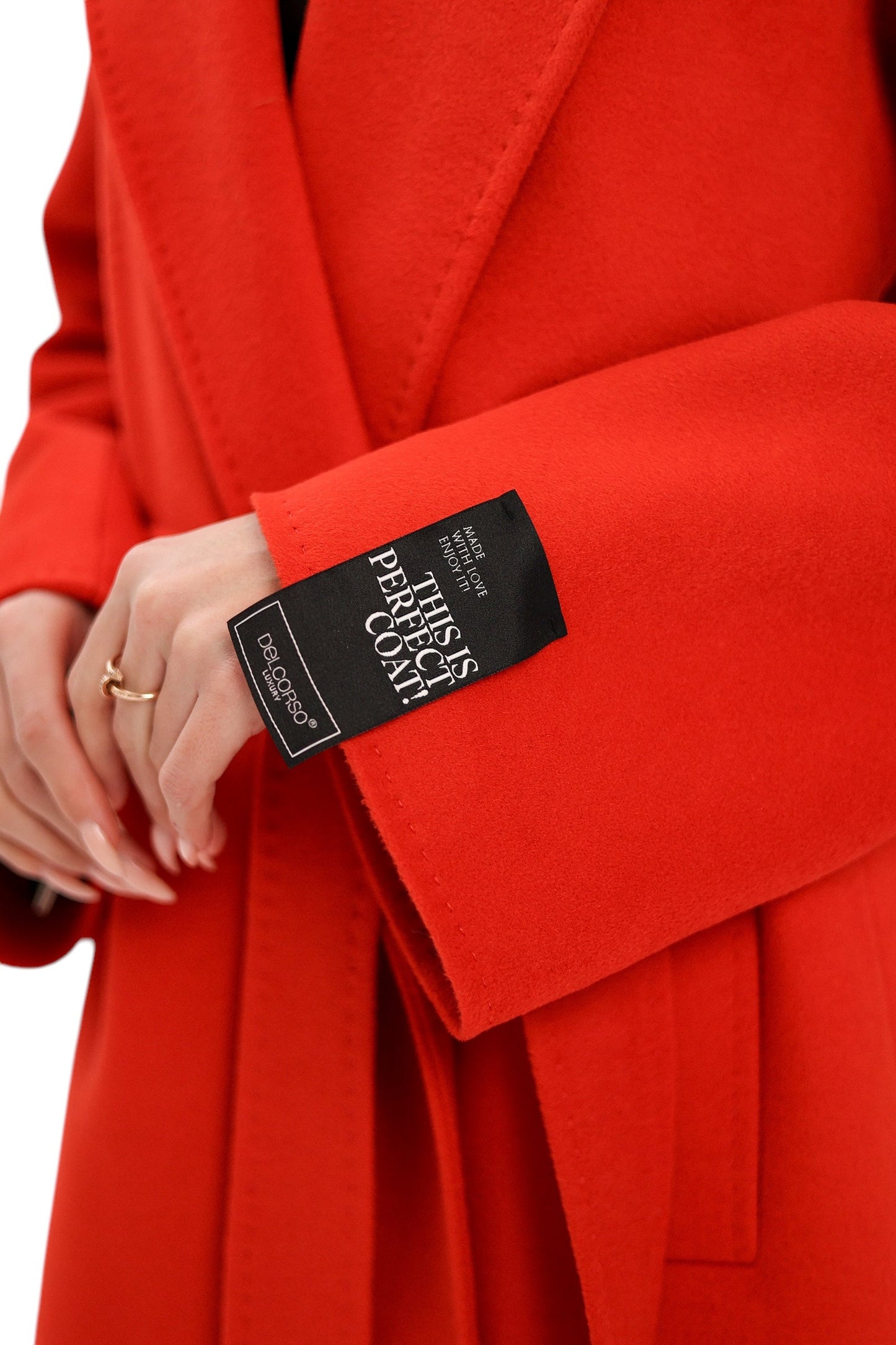 Abrigo Chester Premium de lana y cachemir en rojo Sicilia