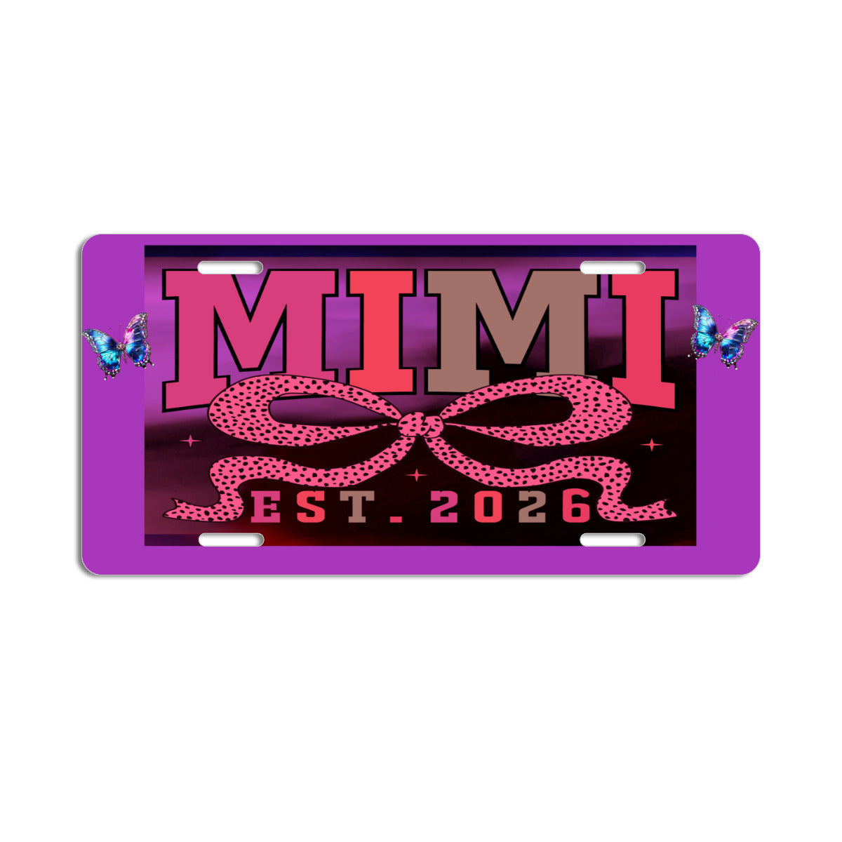 Mimi Established 2026 Aluminum Vanity License PLate Auto Accessory