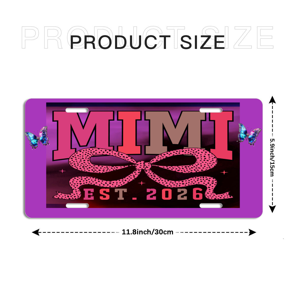 Mimi Established 2026 Aluminum Vanity License PLate Auto Accessory