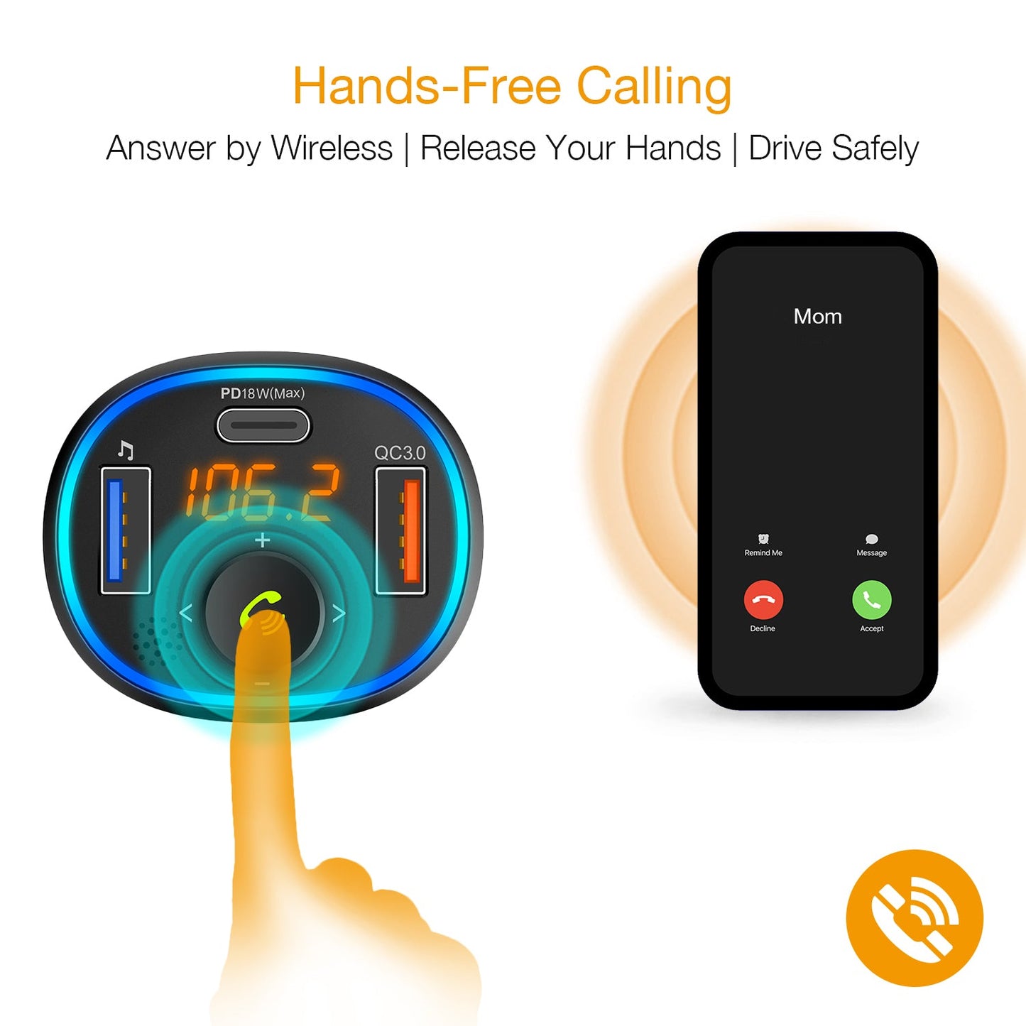 Cargador de coche con transmisor FM Rexing FM3 con Bluetooth 5.0