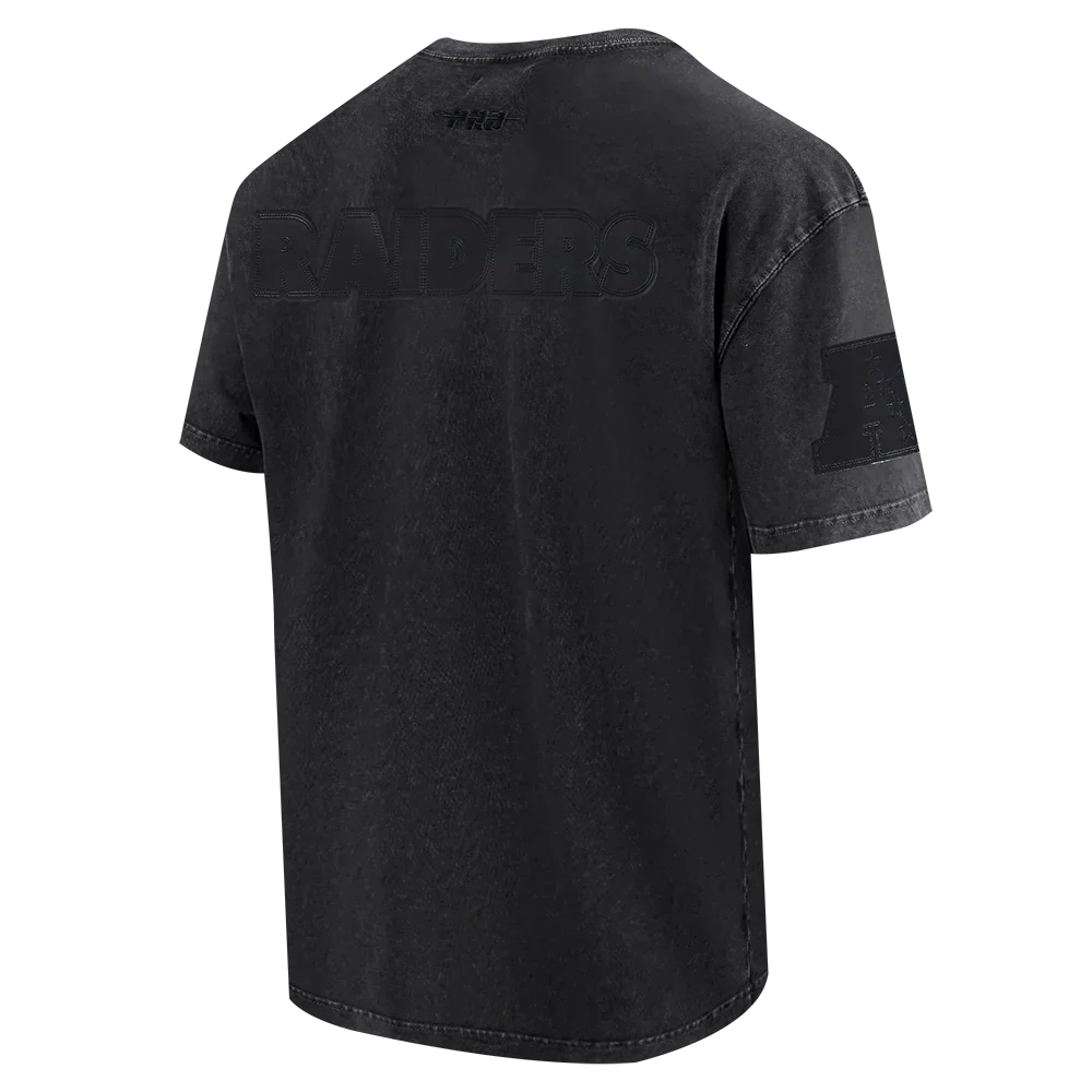 Camiseta Pro Standard Raiders con Logotipo Estampado - Negro Lavado