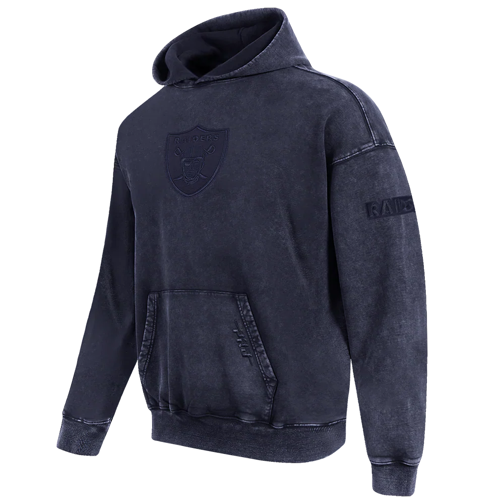 Sudadera con capucha Pro Standard Raiders Washed Enzyme con hombros caídos - Azul marino
