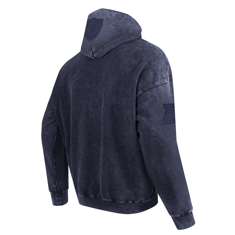 Sudadera con capucha Pro Standard Raiders Washed Enzyme con hombros caídos - Azul marino