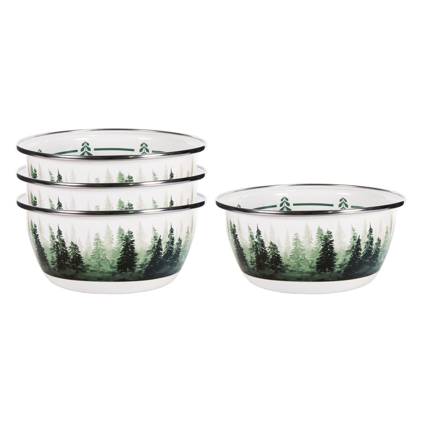 Golden Rabbit Enamelware Salad Bowls - Set of 4