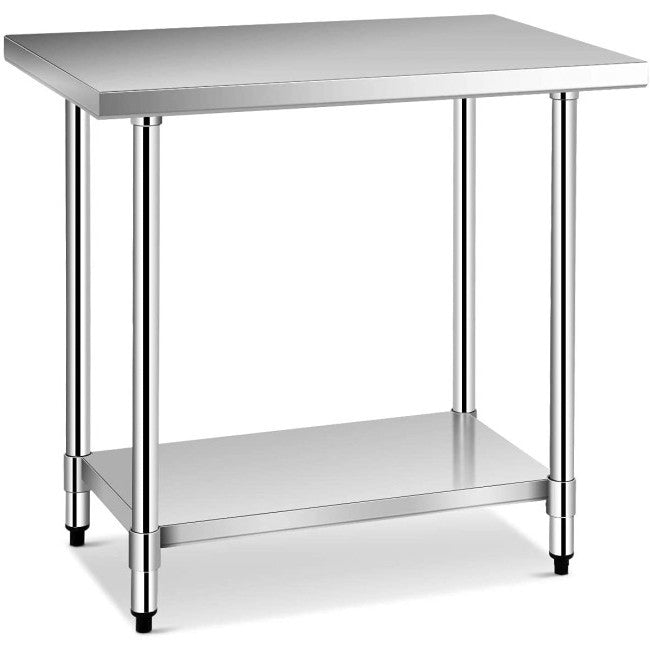 Mesa de trabajo de acero inoxidable para cocina comercial