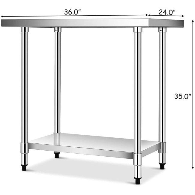 Mesa de trabajo de acero inoxidable para cocina comercial