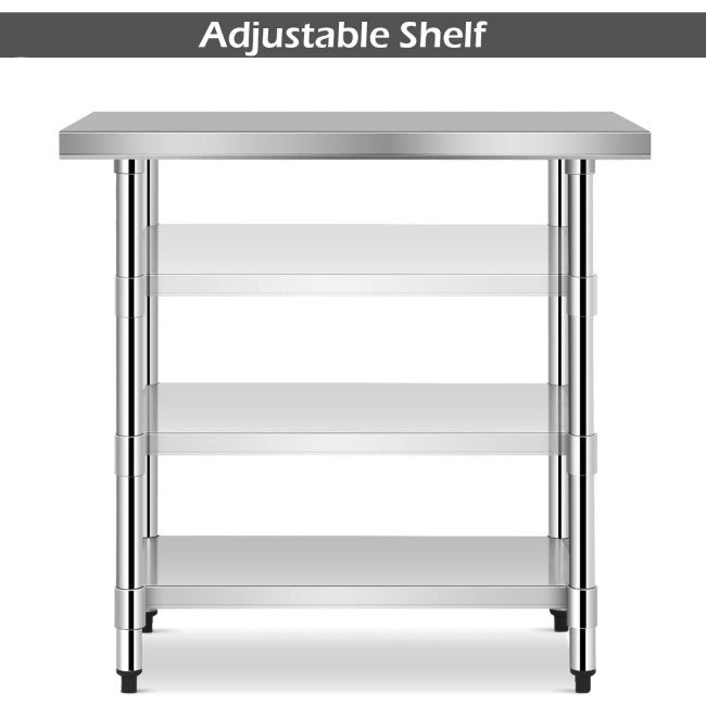 Mesa de trabajo de acero inoxidable para cocina comercial