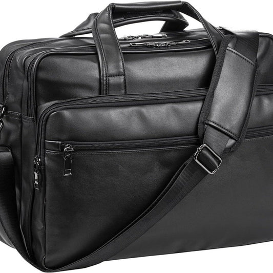 Bolso Mensajero de Cuero para Portátil – Maletín Impermeable de 15.6″ para Trabajo y Viajes