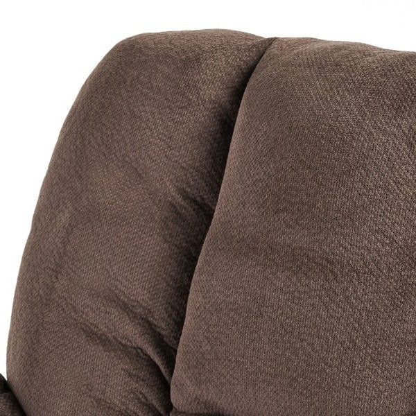 Sofá Reclinable Manual Tapizado Tradicional con 2 Portavasos y Reposapiés Marrón