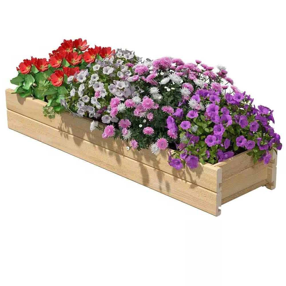 Jardinera de madera de cedro sin terminar de 46 x 11 pulgadas - Hecho en EE. UU.