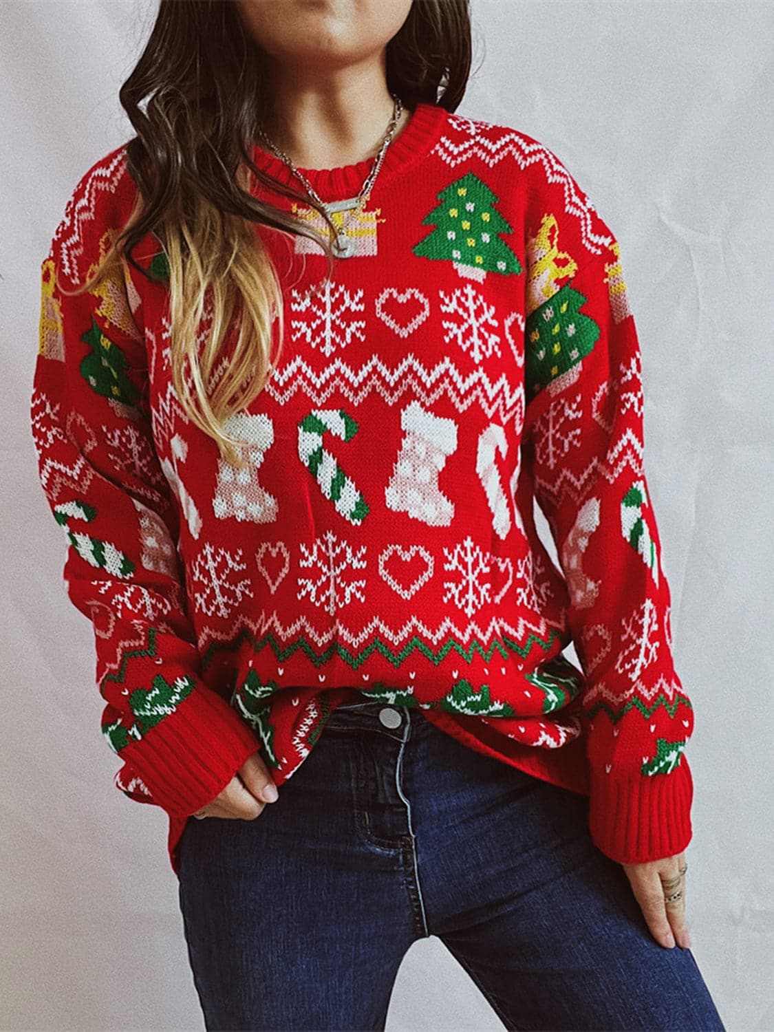 Sweaters Trendsi Festive Holiday Sweater - Cozy Fit