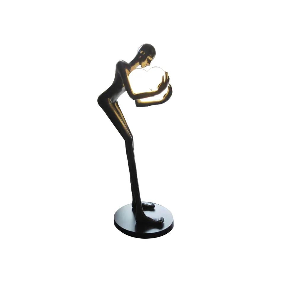 Lámpara de pie de escultura Figura Sosteniendo Bola