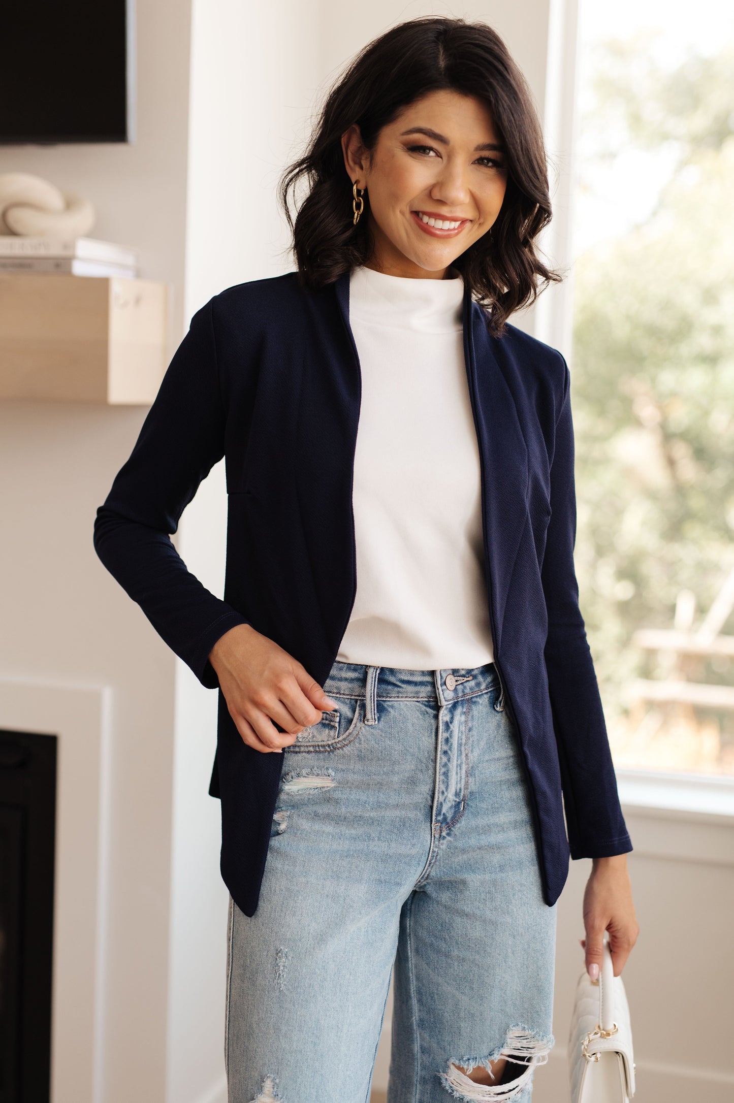 Blazer entallado azul marino