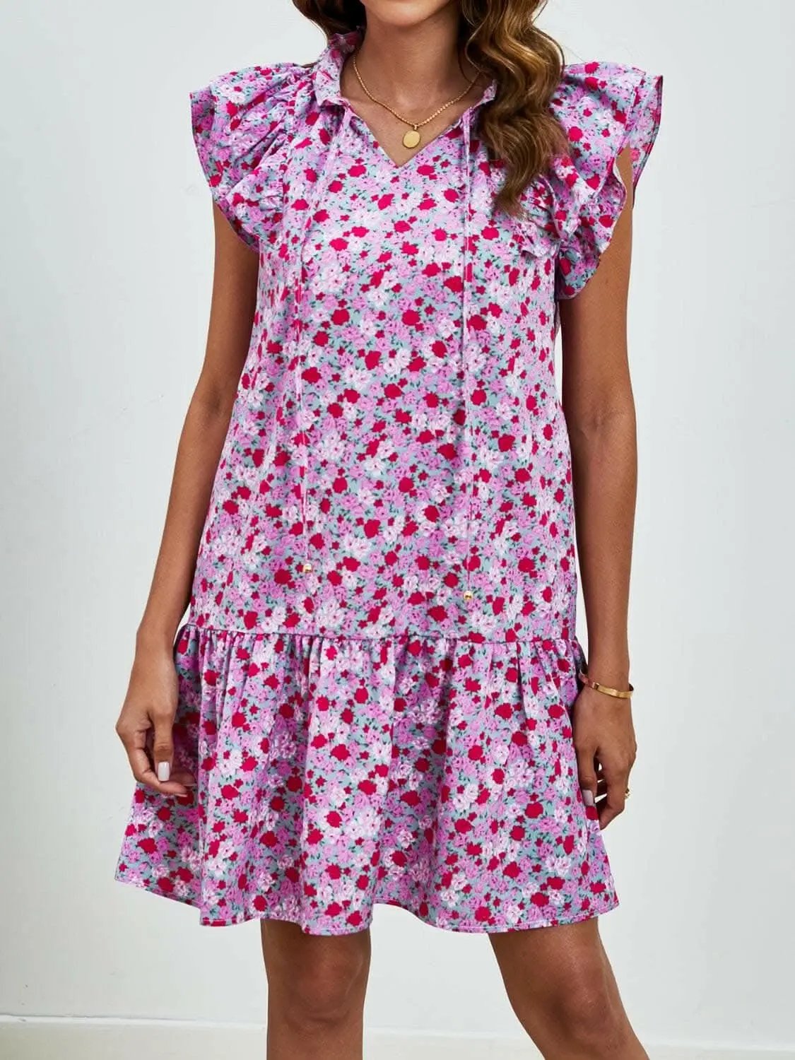 Dresses Trendsi swimwear - Floral Cap Sleeve Mini Dress