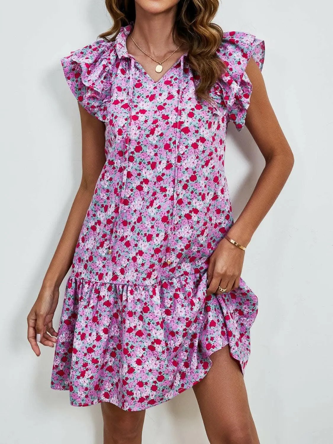 Dresses Trendsi swimwear - Floral Cap Sleeve Mini Dress