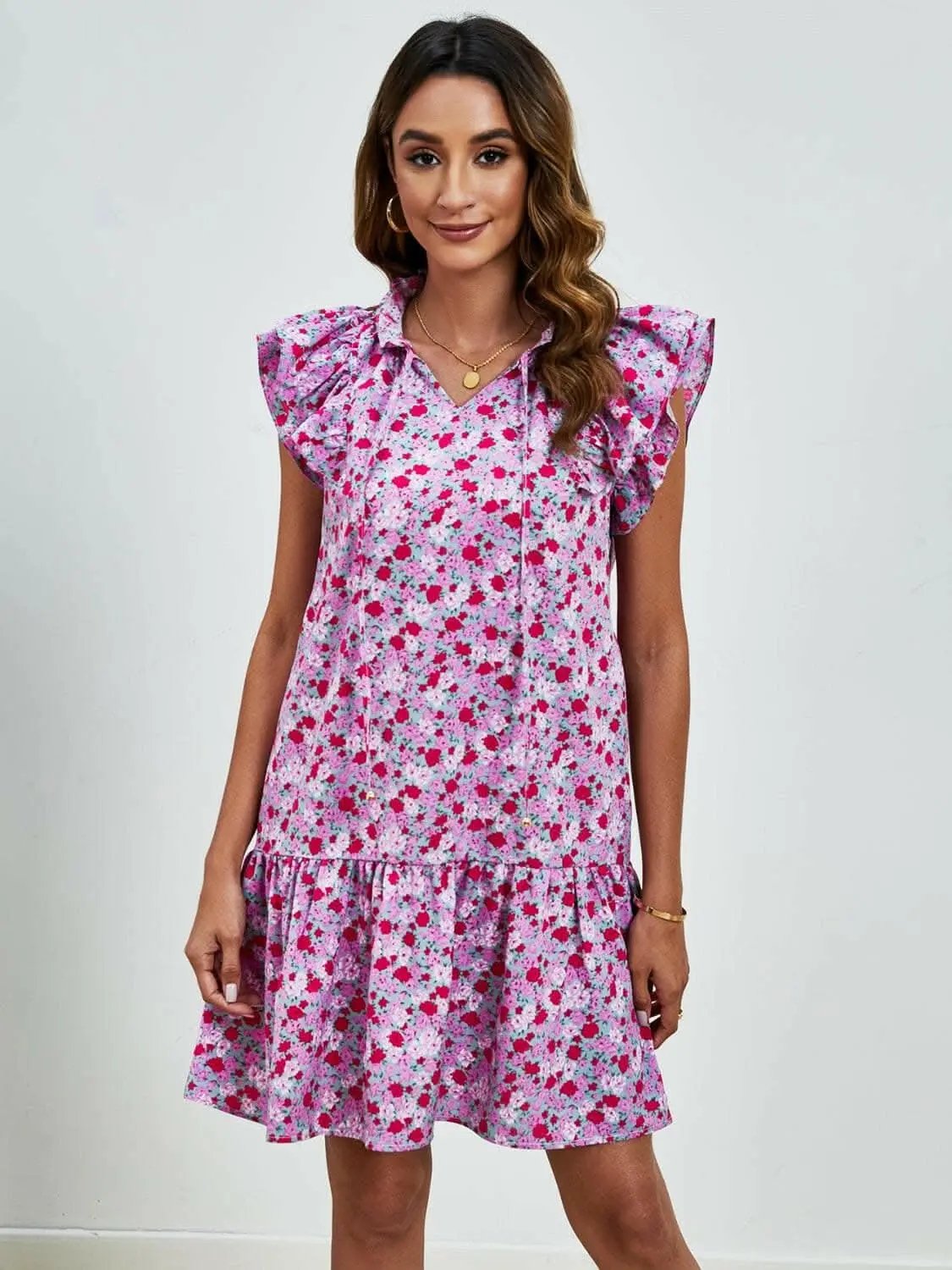 Dresses Trendsi swimwear - Floral Cap Sleeve Mini Dress