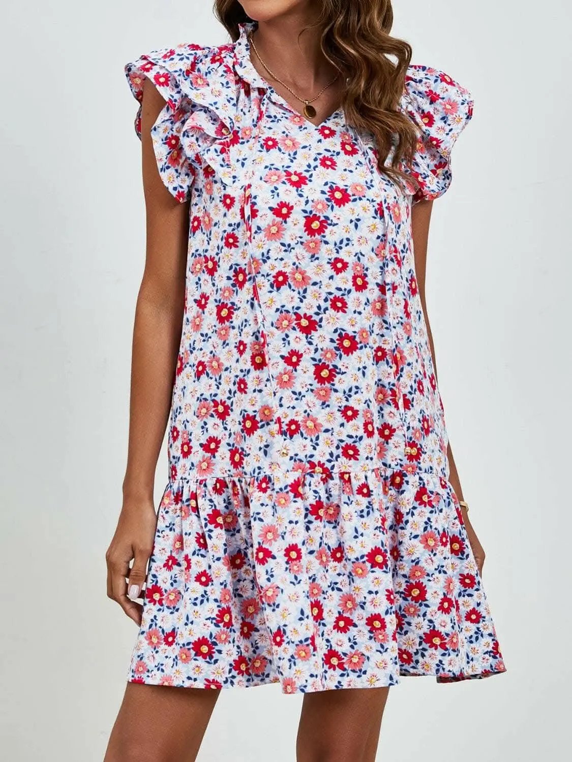 Dresses Trendsi swimwear - Floral Cap Sleeve Mini Dress