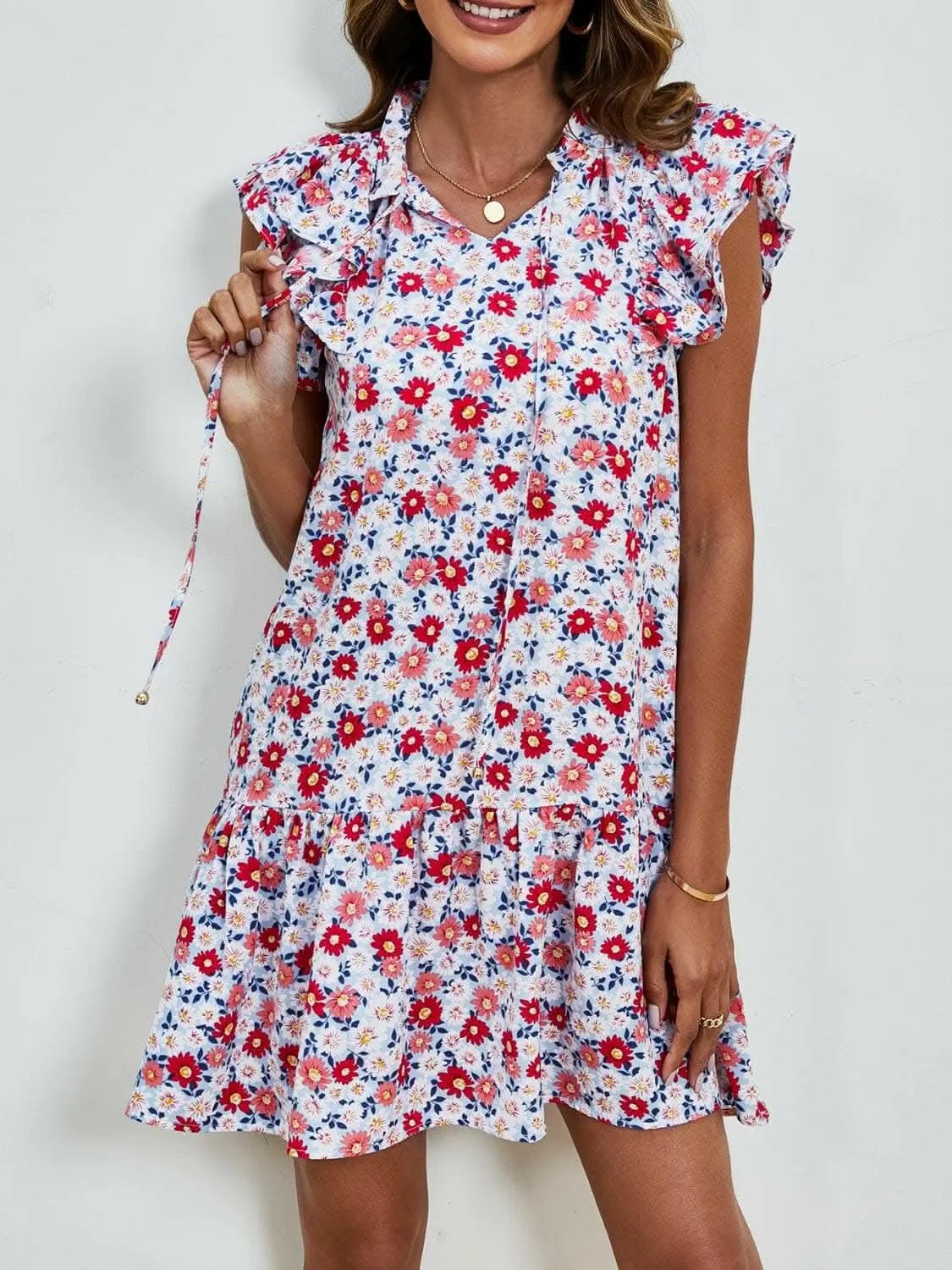 Dresses Trendsi swimwear - Floral Cap Sleeve Mini Dress